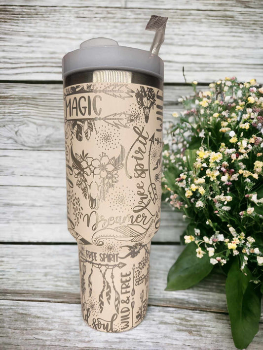 40oz Tumbler - Boho Wild and Free