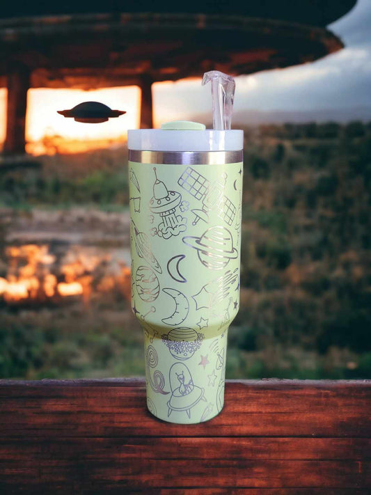 40oz Tumbler - Alien Space Doodles