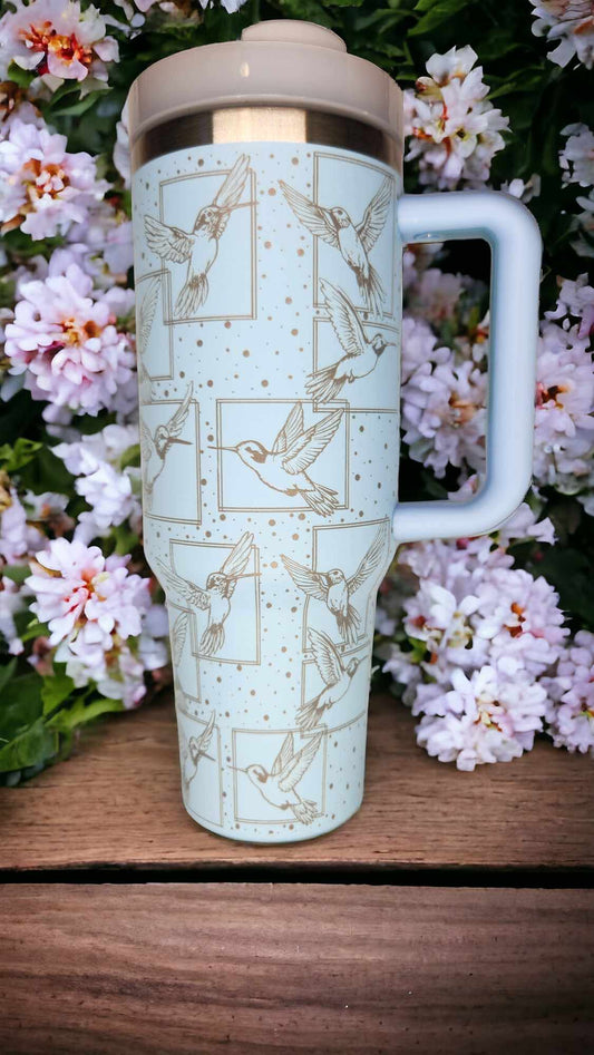 40oz Tumbler - Humming Birds Wrap