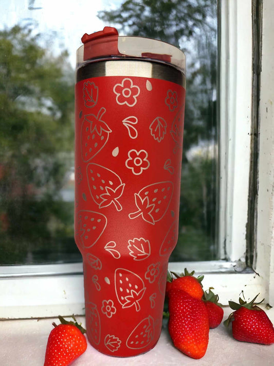 40oz Tumbler - Strawberries Wrap