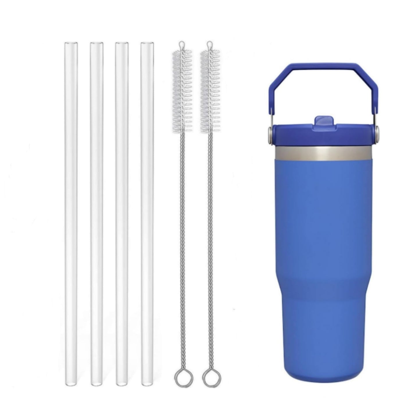 Replacement Straw for Stanley Iceflow 30oz with Lid(Only),Reusable Clear Straws Compatible with Stanley IceFlow Flip 30oz Tumbler with Straw Cleaner Brush for Stanley (Fit Stanley Iceflow 30oz)