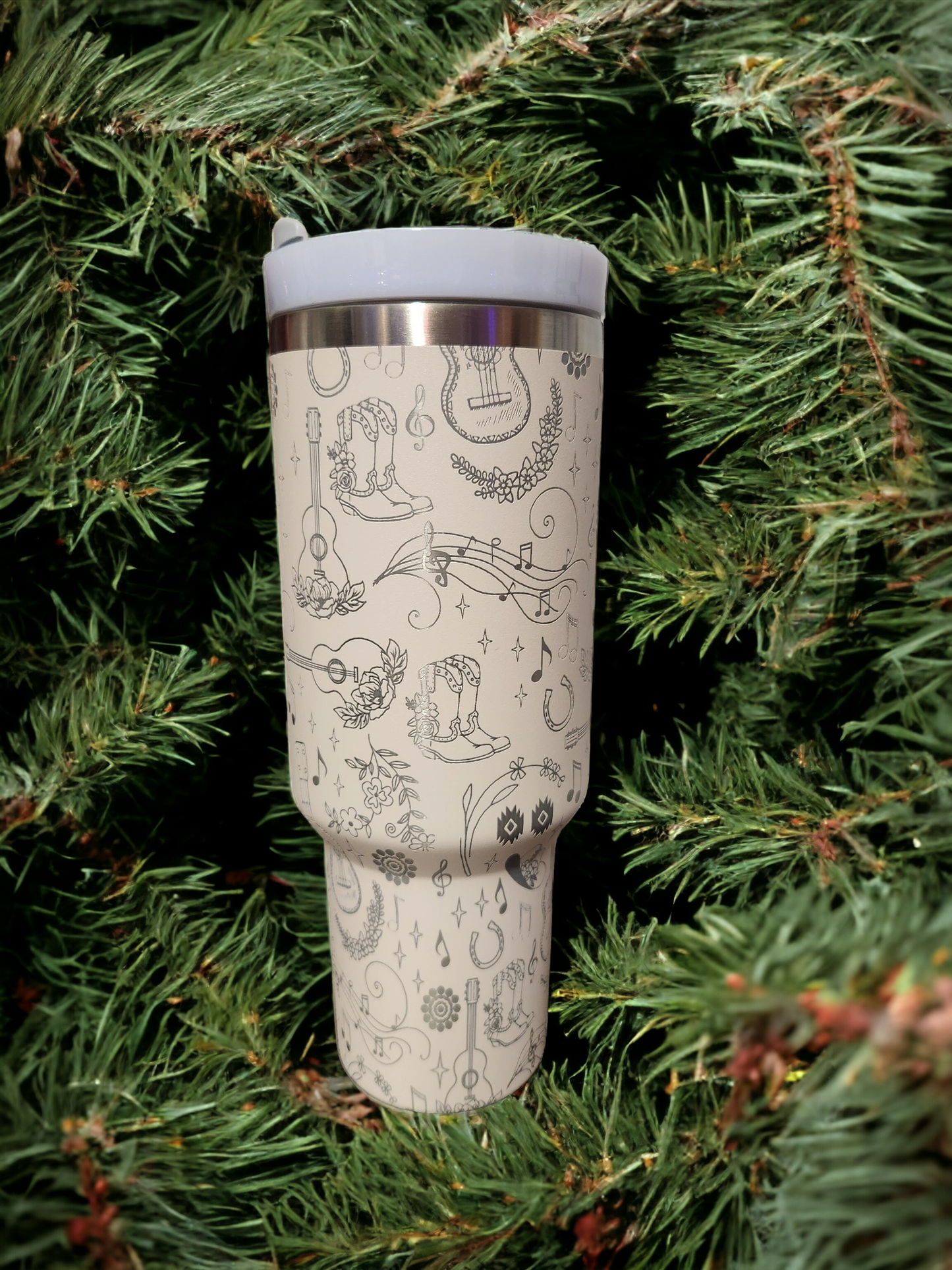 40oz Tumbler - Country Music Doodles