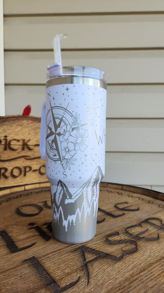 40oz Tumbler - Not All Who Wonder Are Lost - Design 1