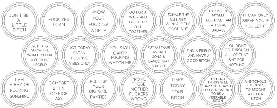 Bad A$$ Confirmation Tokens – Set of 20