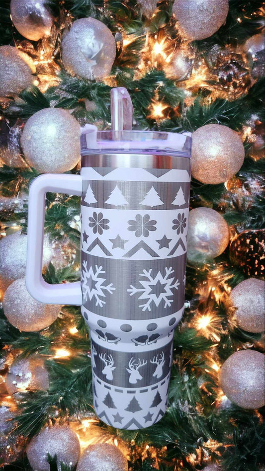 40oz Tumbler - XMAS Wrapping Paper Design