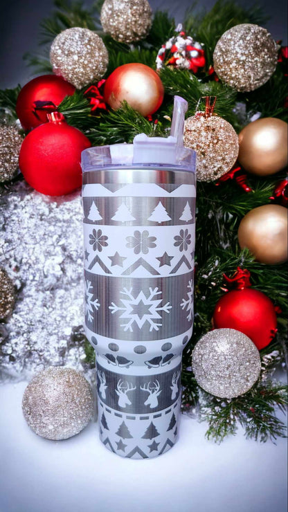 40oz Tumbler - XMAS Wrapping Paper Design