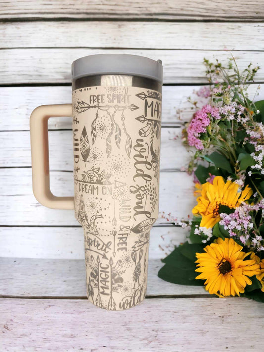 40oz Tumbler - Boho Wild and Free