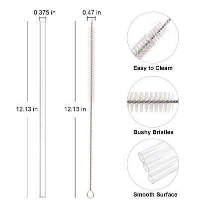 Replacement Straw Compatible with Stanley 40 oz 30 oz Cup Tumbler, 6 Pack Reusable Straw with Cleaning Brush, Plastic, Clear