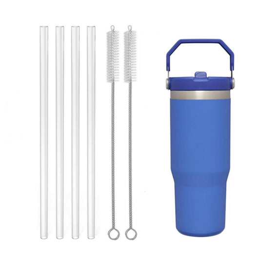 Replacement Straw for Stanley Iceflow 30oz with Lid(Only),Reusable Clear Straws Compatible with Stanley IceFlow Flip 30oz Tumbler with Straw Cleaner Brush for Stanley (Fit Stanley Iceflow 30oz)