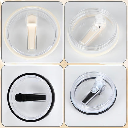 2 Pack 40 oz Tumbler Flip Straw Lid Replacement fit for HydroJug(Only), Spill Proof Splash Resistant Tumbler Lids,Reusable Leak Proof Tumbler Cover for Cup Accessories (Cream)
