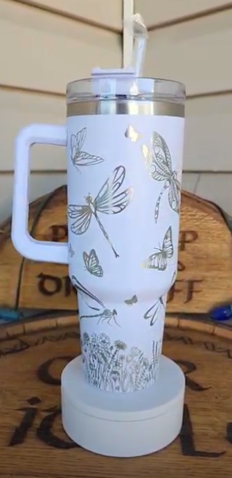 40oz Tumbler - Dragonflies & Butterflies