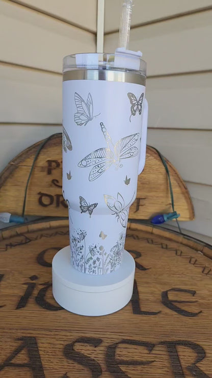 40oz Tumbler - Dragonflies & Butterflies